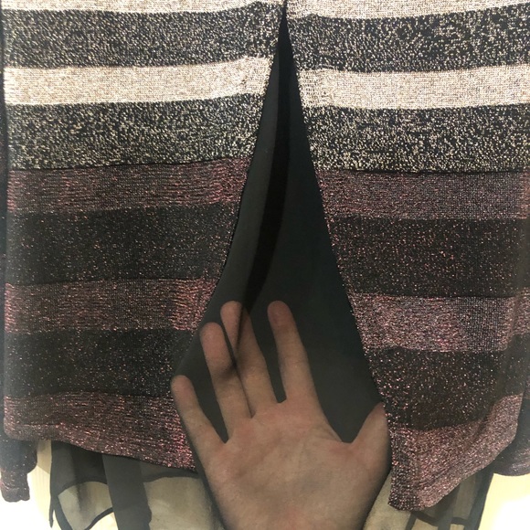 WHBM Metallic top with sheer underlay - Picture 3 of 4